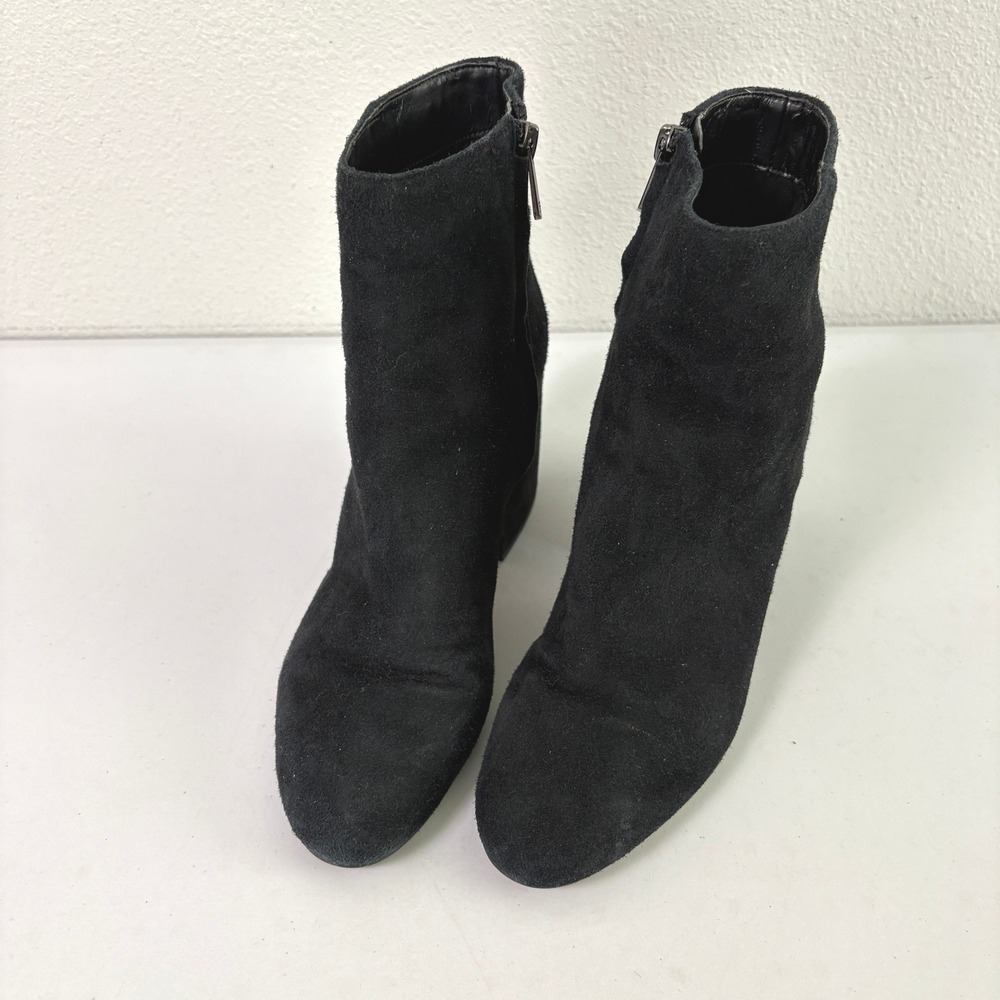 Sam Edelman Taye Booties Womens 8.5 Black Suede Block Heel Ankle Boots